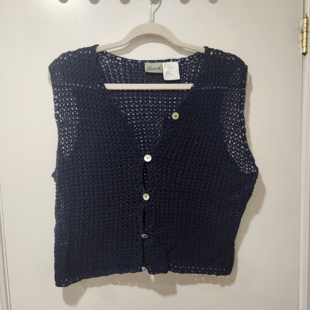 Penmans 100% Cotton Navy Knit Vest